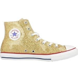 High top Gold/Enamel Red/White Converse All-star